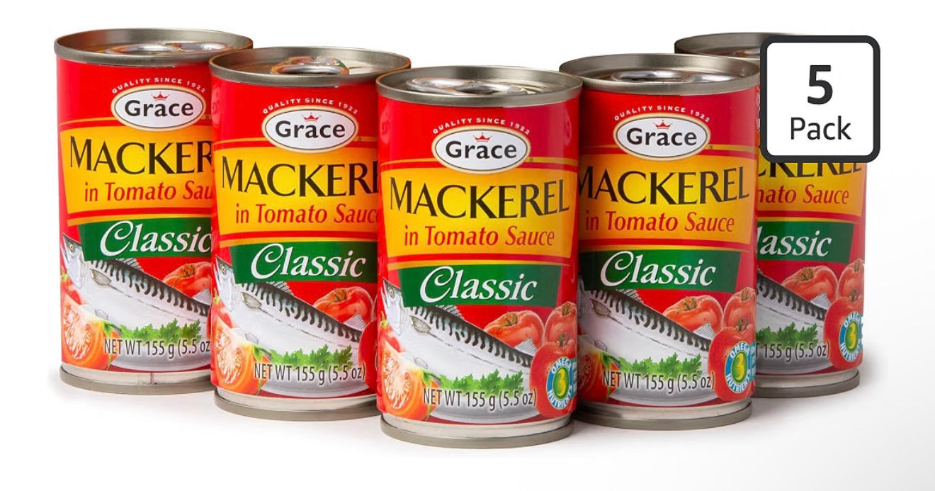 Grace Mackerel in Tomato Sauce (Classic Mackerel in Tomato Sauce 5.5oz - 5 Pack)